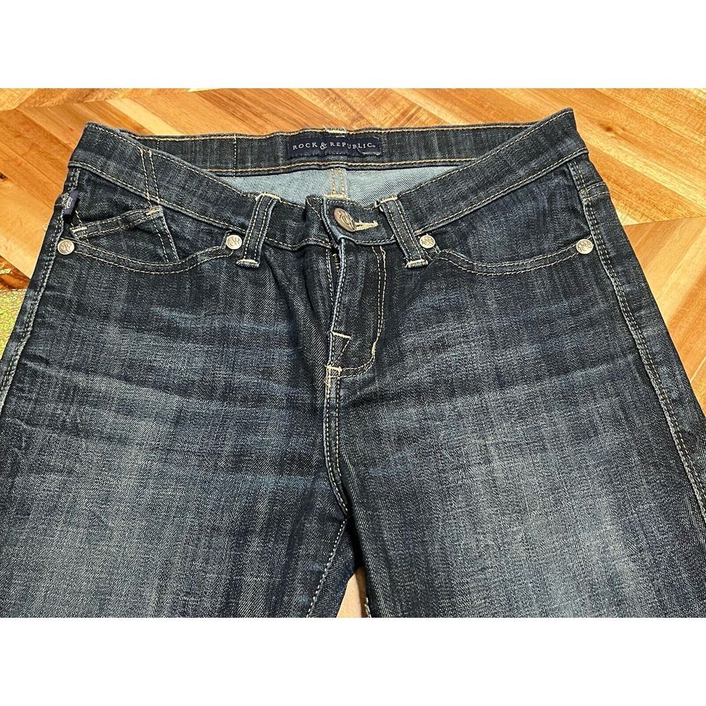 Rock & Republic Size 8Women's Designer Denim Blingy Jeans 30" Inseam - Picture 3 of 8